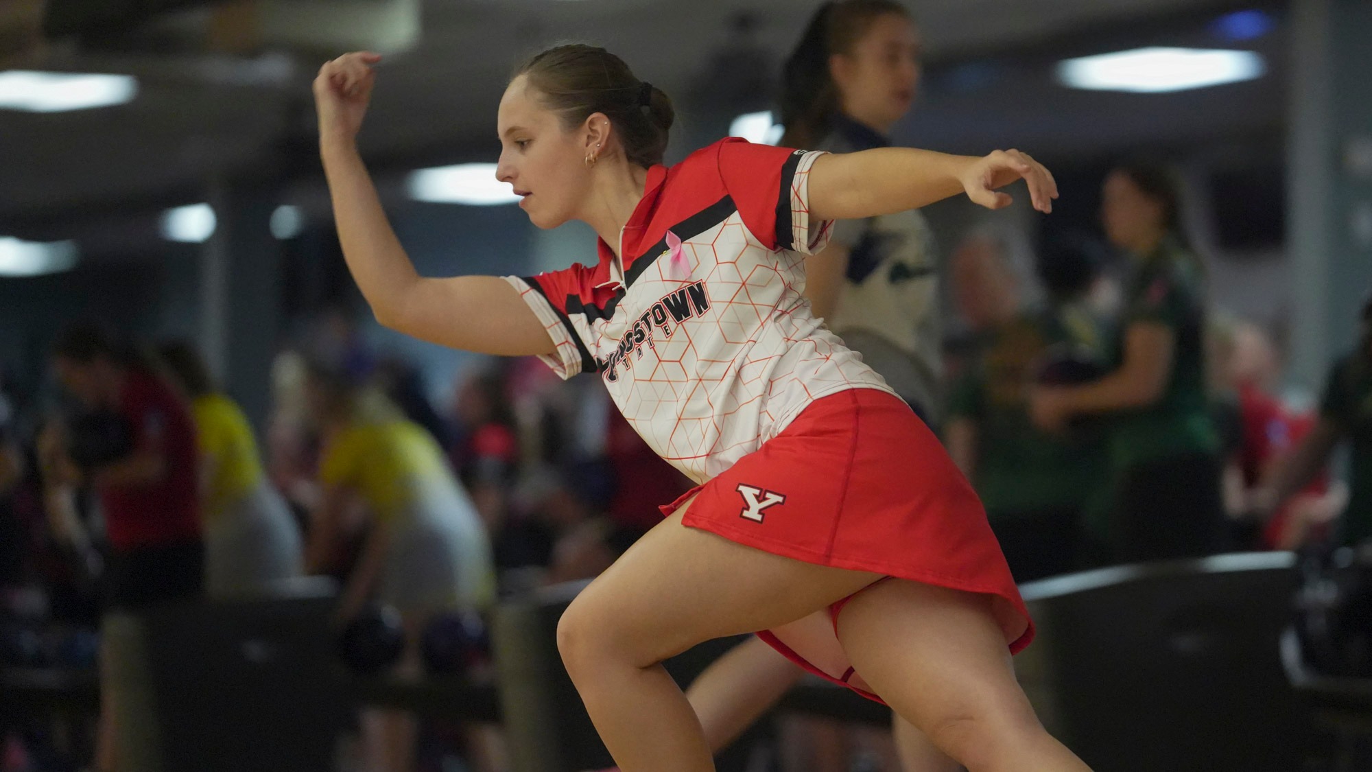 Amy Chrzanowsky bowls for Youngstown State at the 2025 Chelsea Gilliam Penguin Classic.