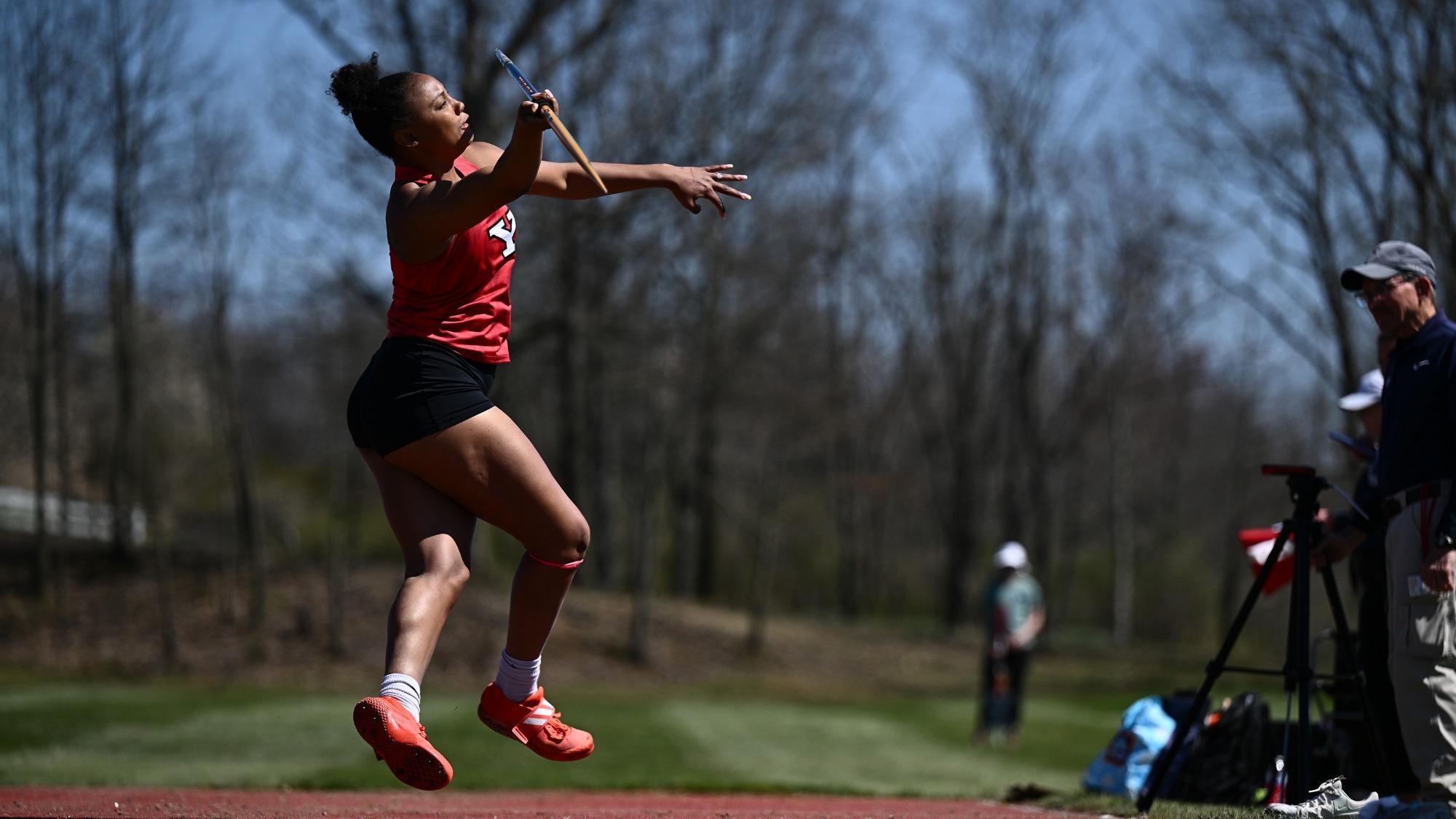 India Bailey throws the javelin