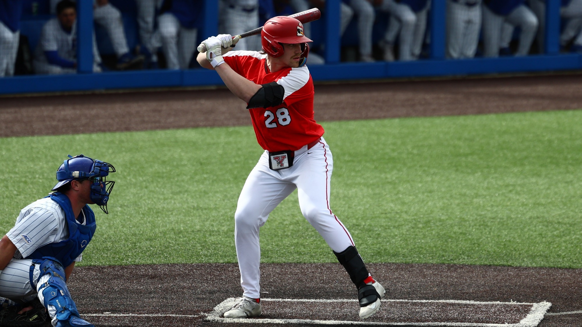 Nic Goodwin awaits a pitch at the plate for YSU during a baseball game at Pitt on March 25, 2026 (Photo by Bryson Chavez)