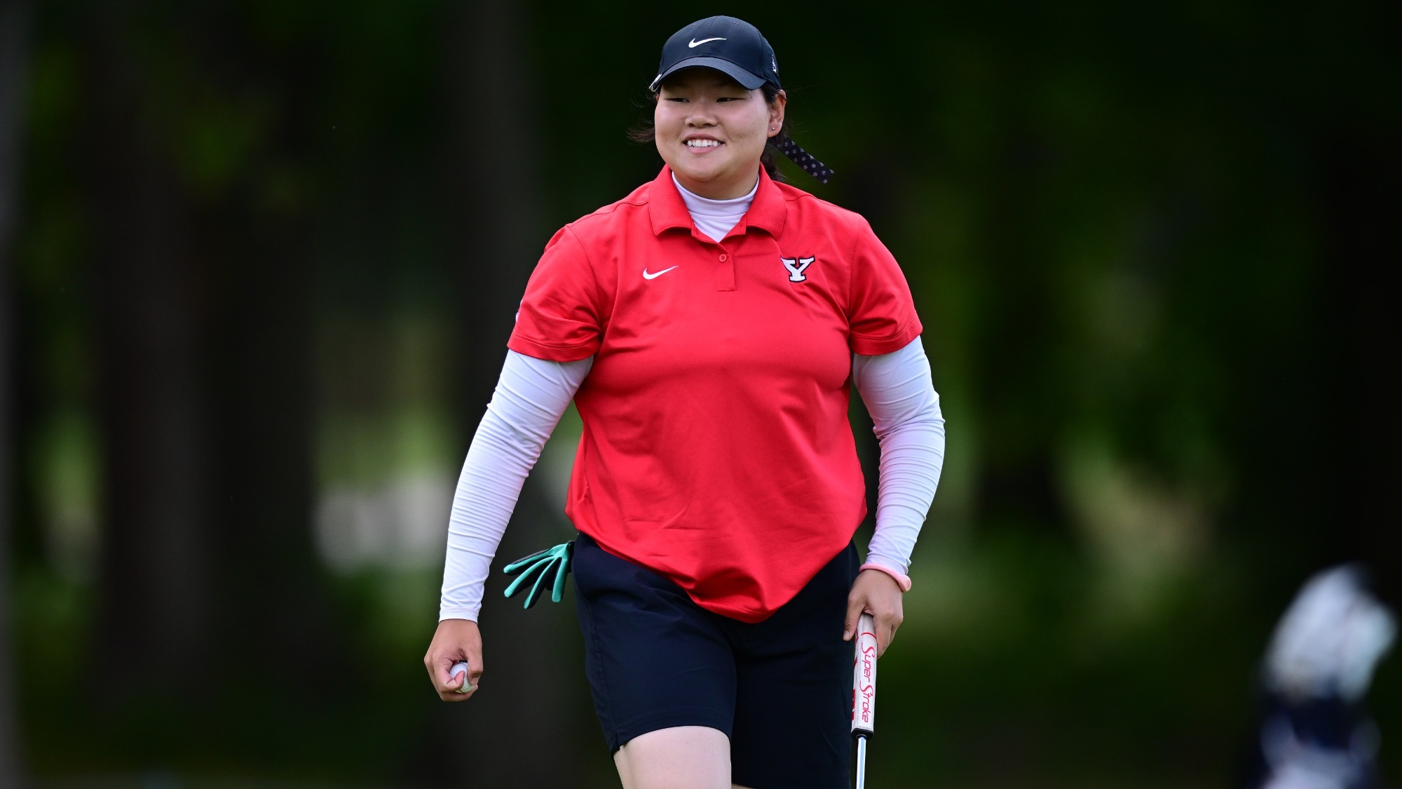 Neeranuch Prajunpanich smiles after finishing her round of play for YSU at the YSU Kickoff on Sept. 1, 2025 (Photo by Dave Dermer)