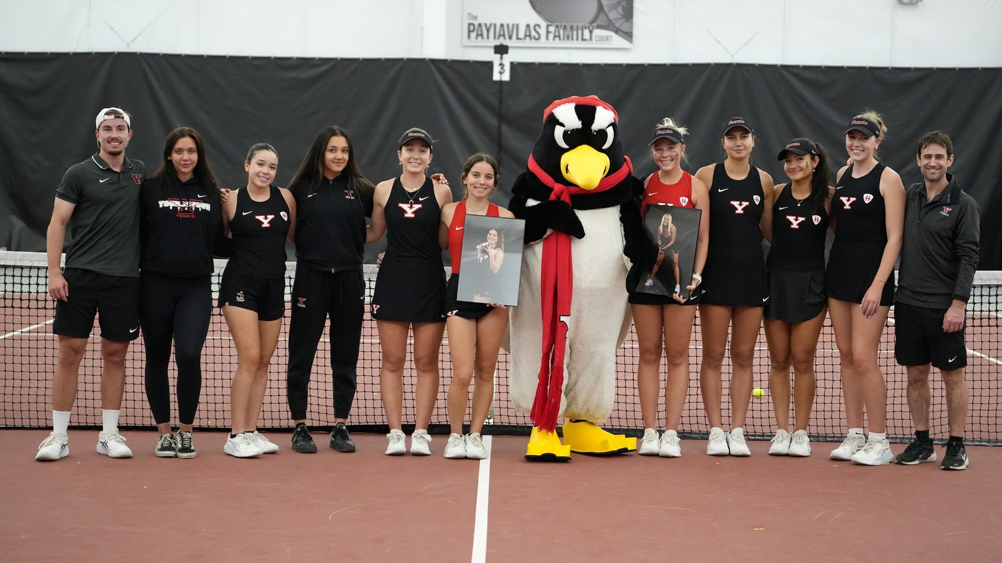 YSU Women's Tennis gathers for a team photo following the team's senior day.