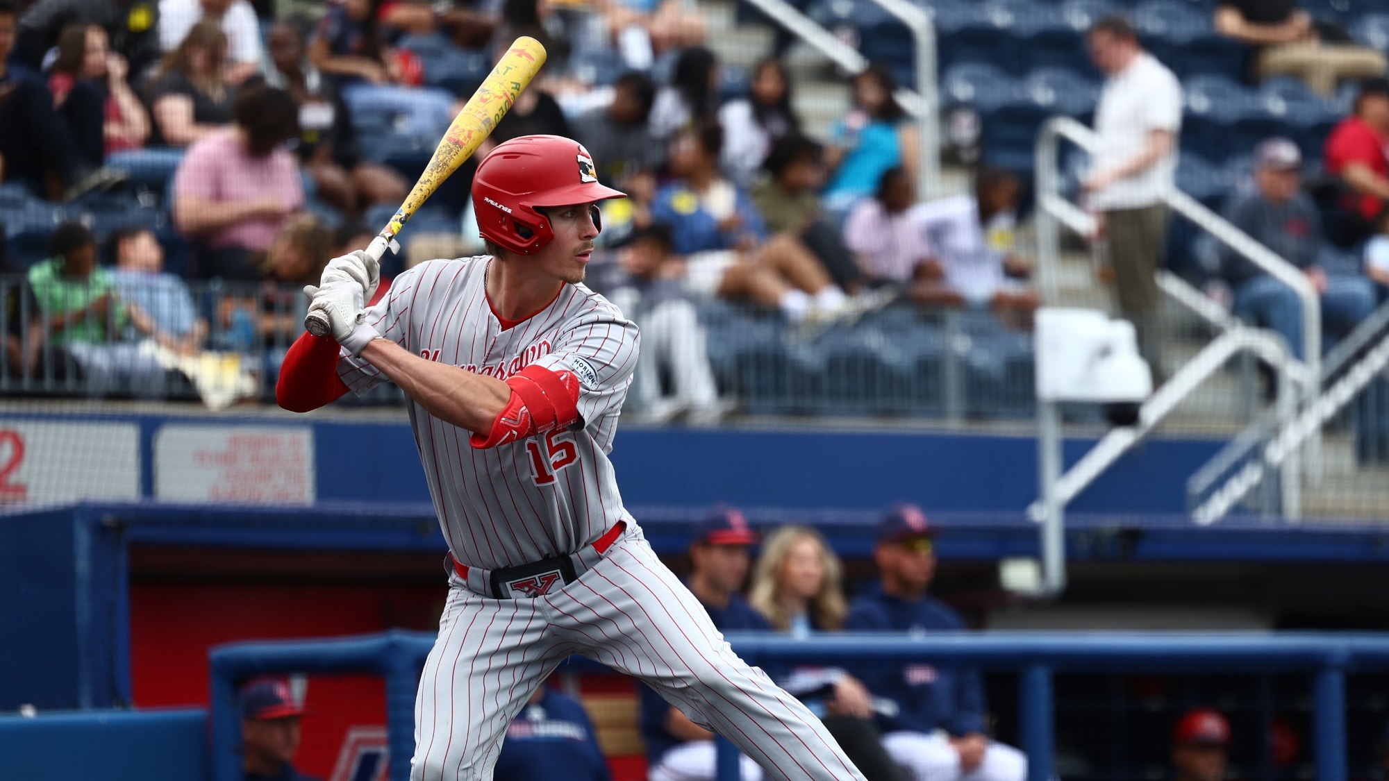 James Carlson awaits a pitch as the Penguins play at UIC on Friday.