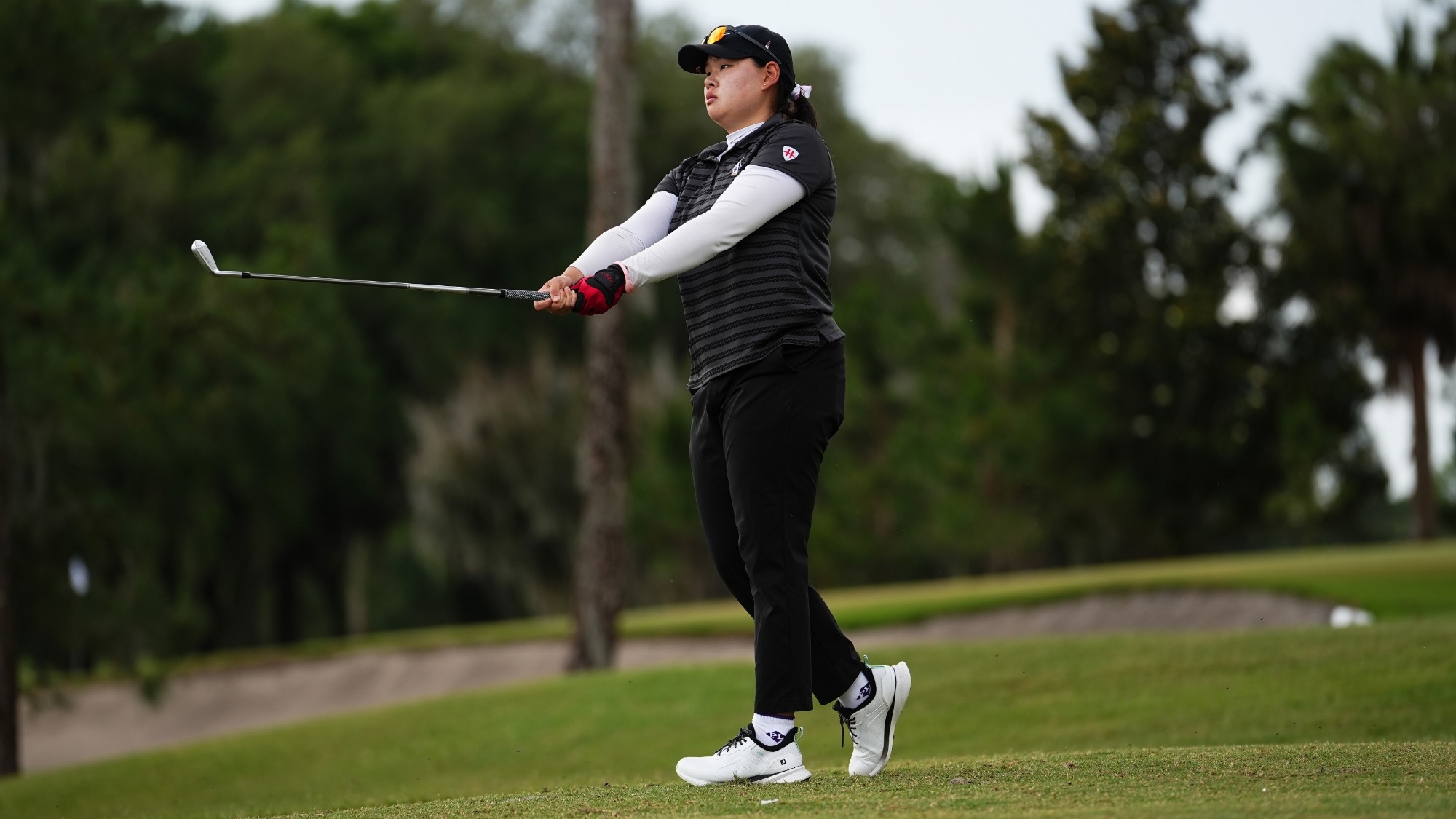 Neeranuch Prajunpanich hits a tee shot for YSU during the Horizon League Women's Golf Championship at Mission Resort + Club on April 25, 2026 (Photo by Drae Smith)