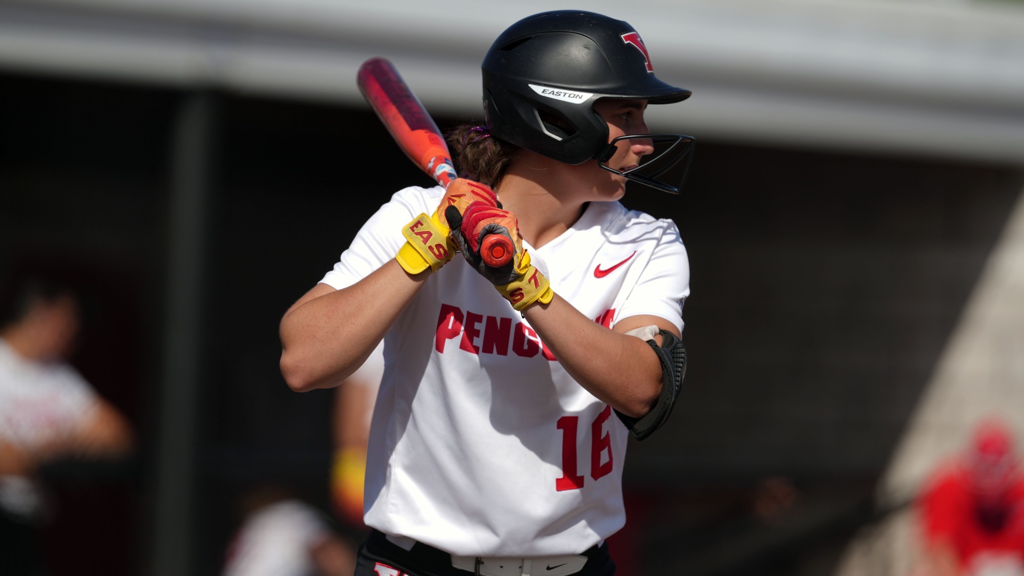 Bella Meyer waits for a pitch against Green Bay on April 17, 2026