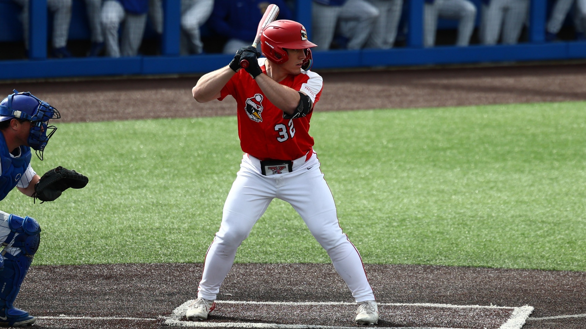 Teddy Ruffner stands at the plate for YSU during a baseball game at Pitt on March 25, 2026 (Photo by Bryson Chavez)