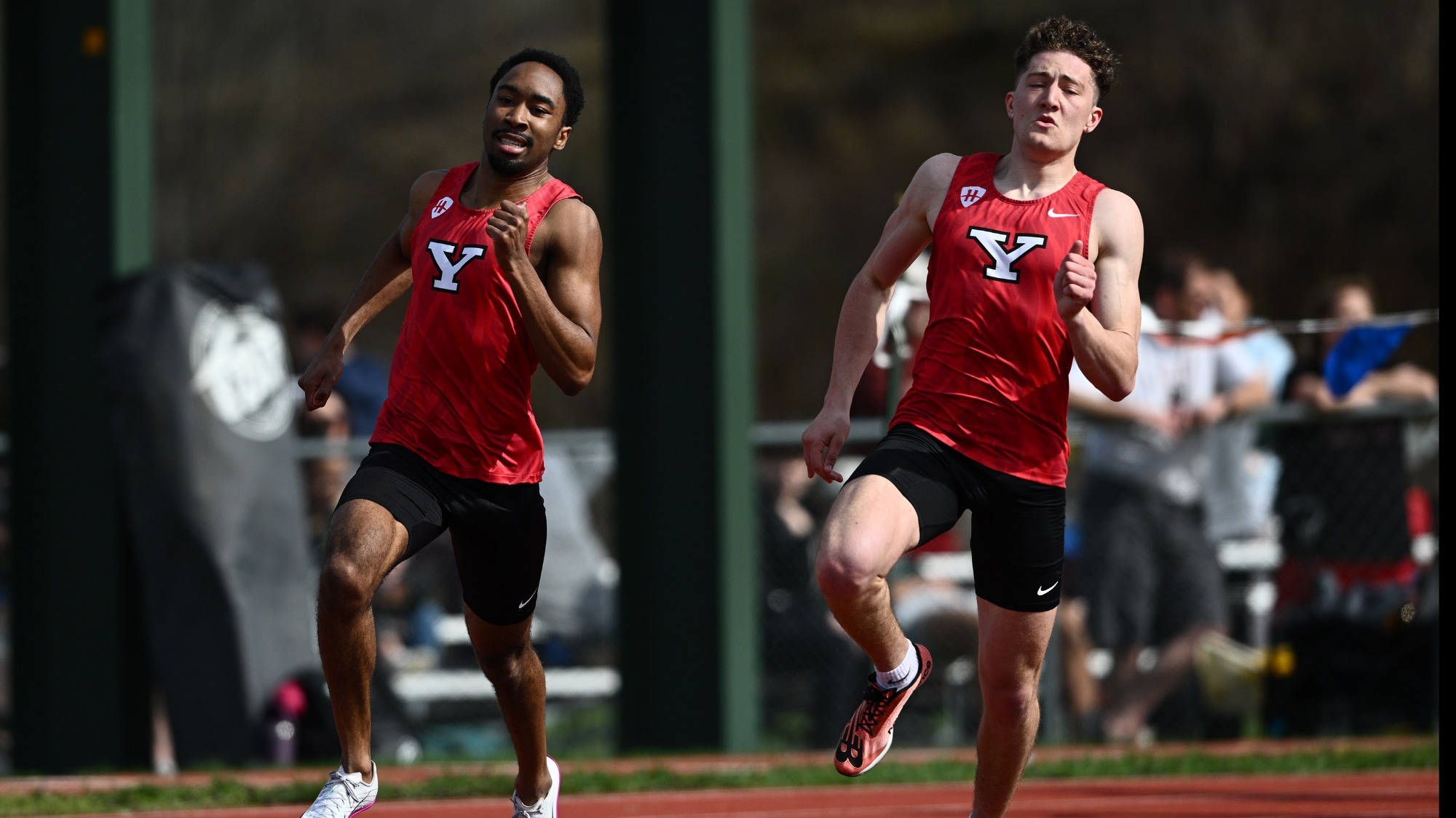 Shamir Rose and Logan Butcher run at Slippery Rock