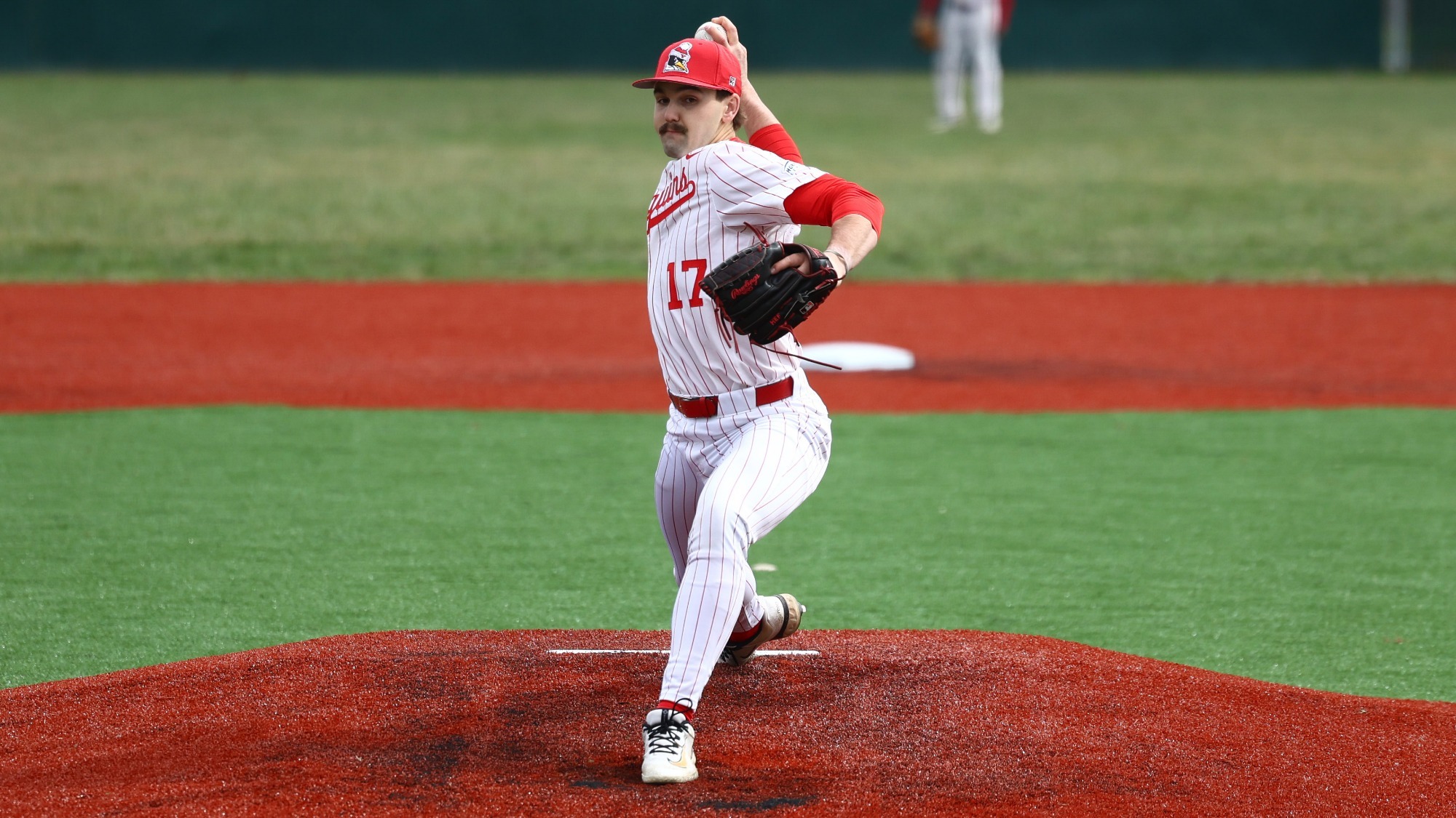 Tyler Heflin delivers a pitch for YSU during a baseball game vs. Oakland at Pullman Park on March 13, 2026 (Photo by Bryson Chavez)