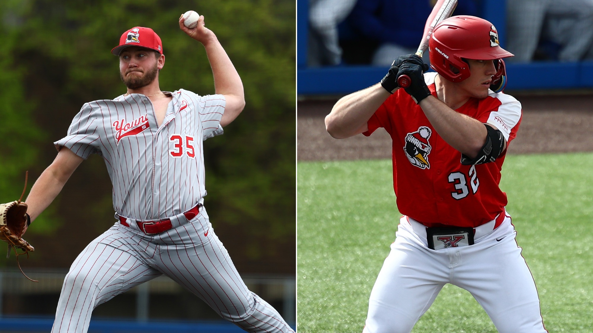 YSU baseball student-athletes Braden Gebhardt and Teddy Ruffner were named to the 2026 CSC Academic All-District Baseball Team