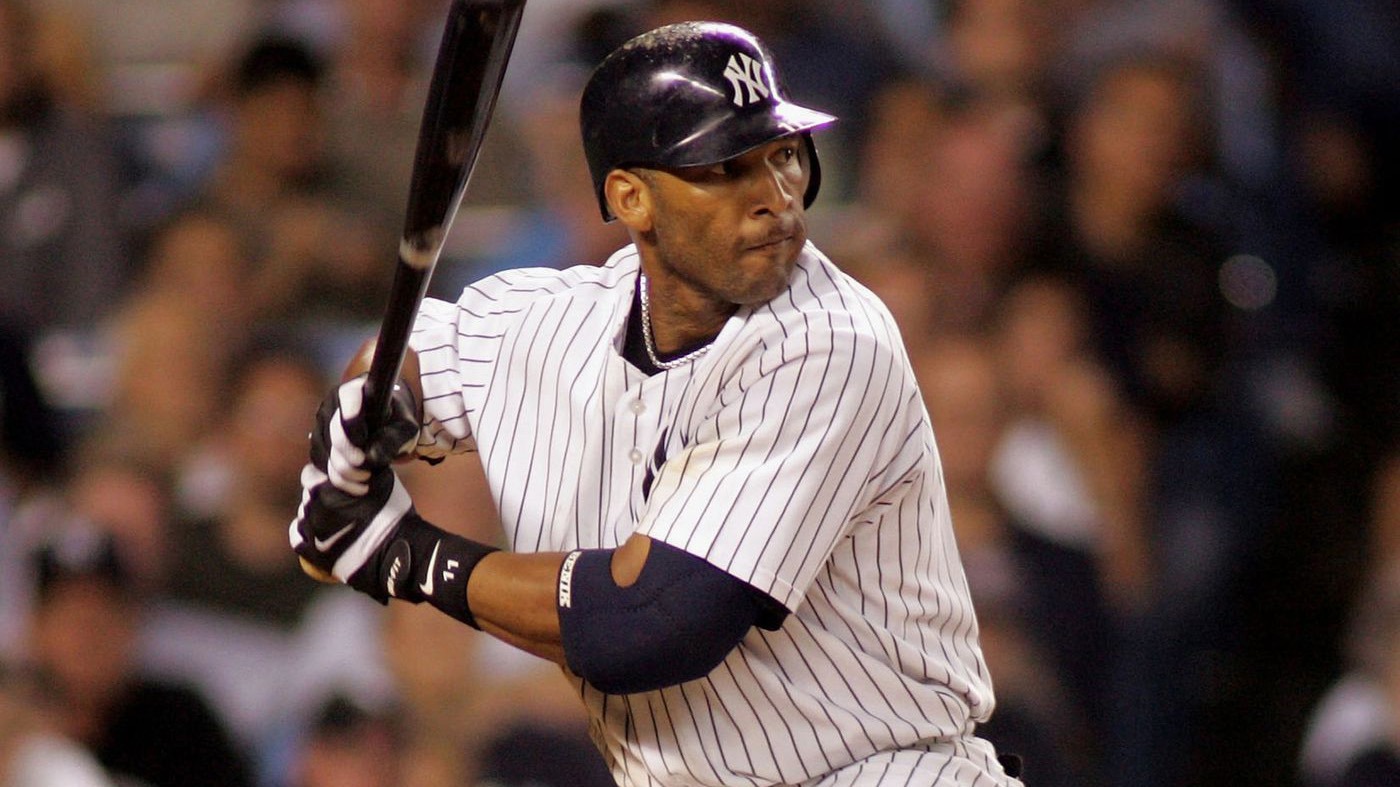 Gary Sheffield stands at the plate for the New York Yankees during his MLB career