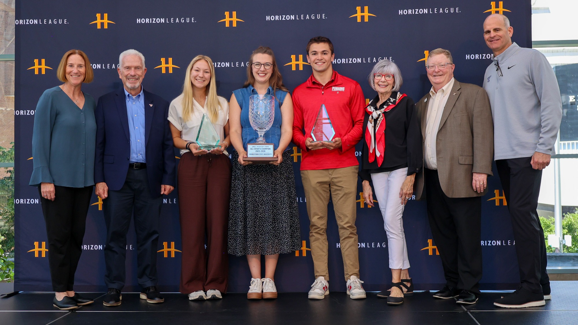 Youngstown State representatives are presented with the 2025-26 McCafferty Trophy and the men's and women's all-sports awards.