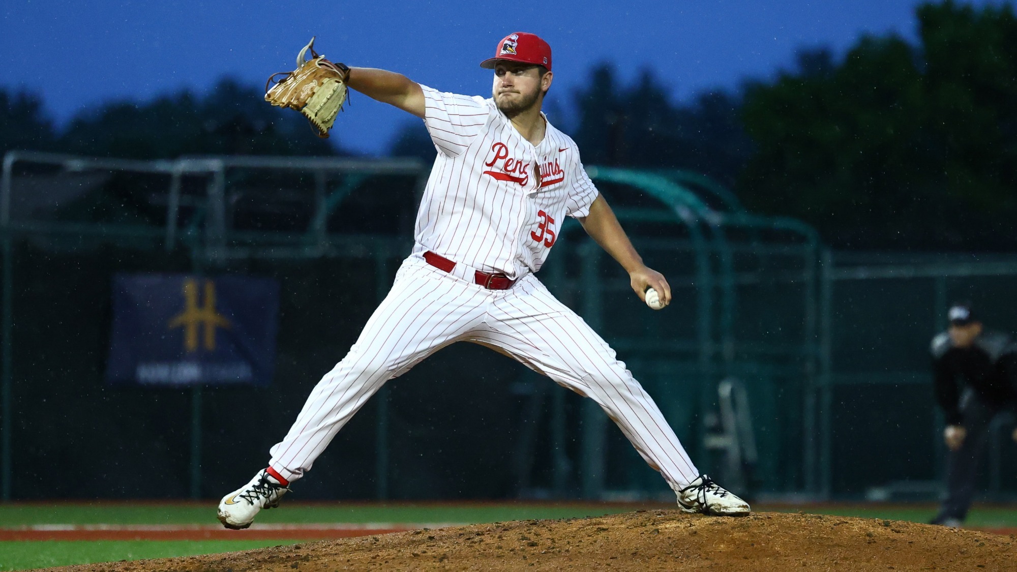 Braden Gebhardt delivers a pitch for YSU during a baseball game vs. Oakland in the Horizon League Championship on May 20, 2026 (Photo by Bryson Chavez)