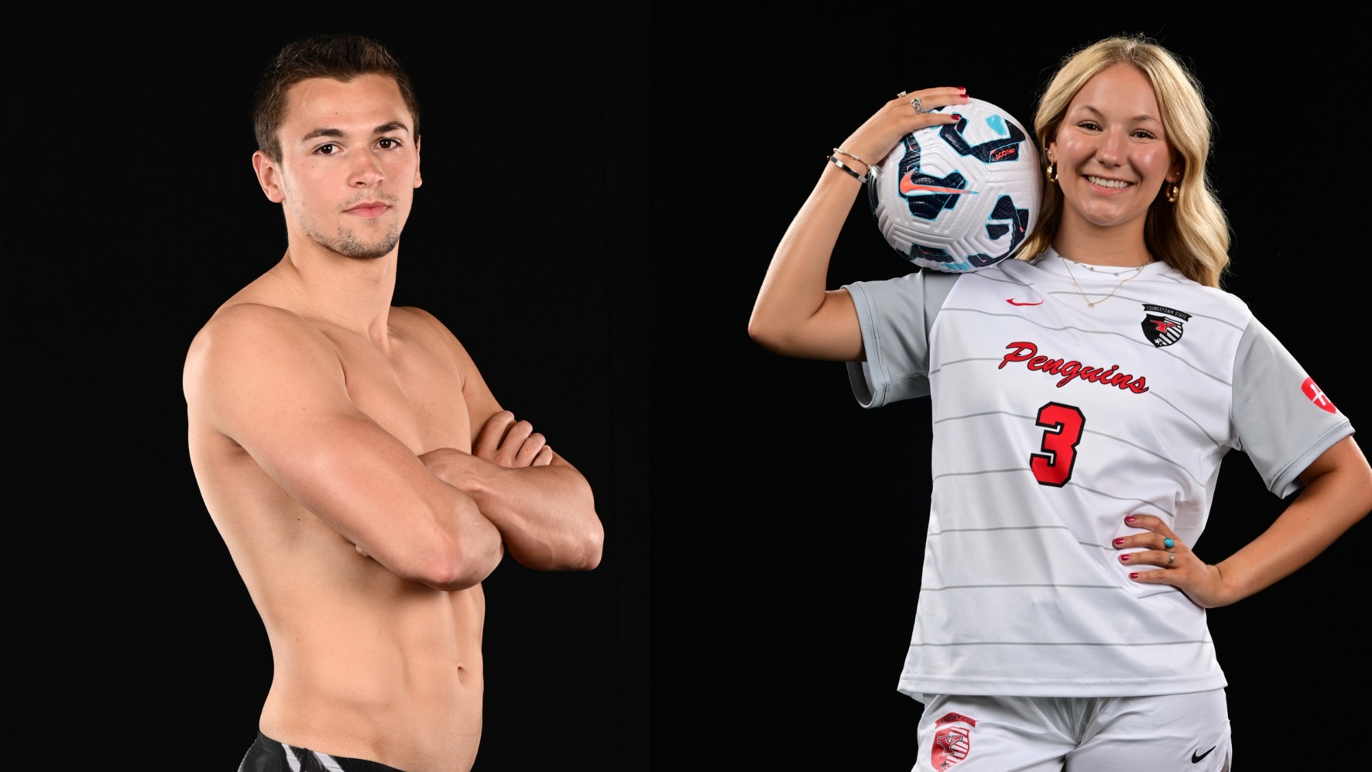 Reid Withey and Rylee Sorrell pose on social media day