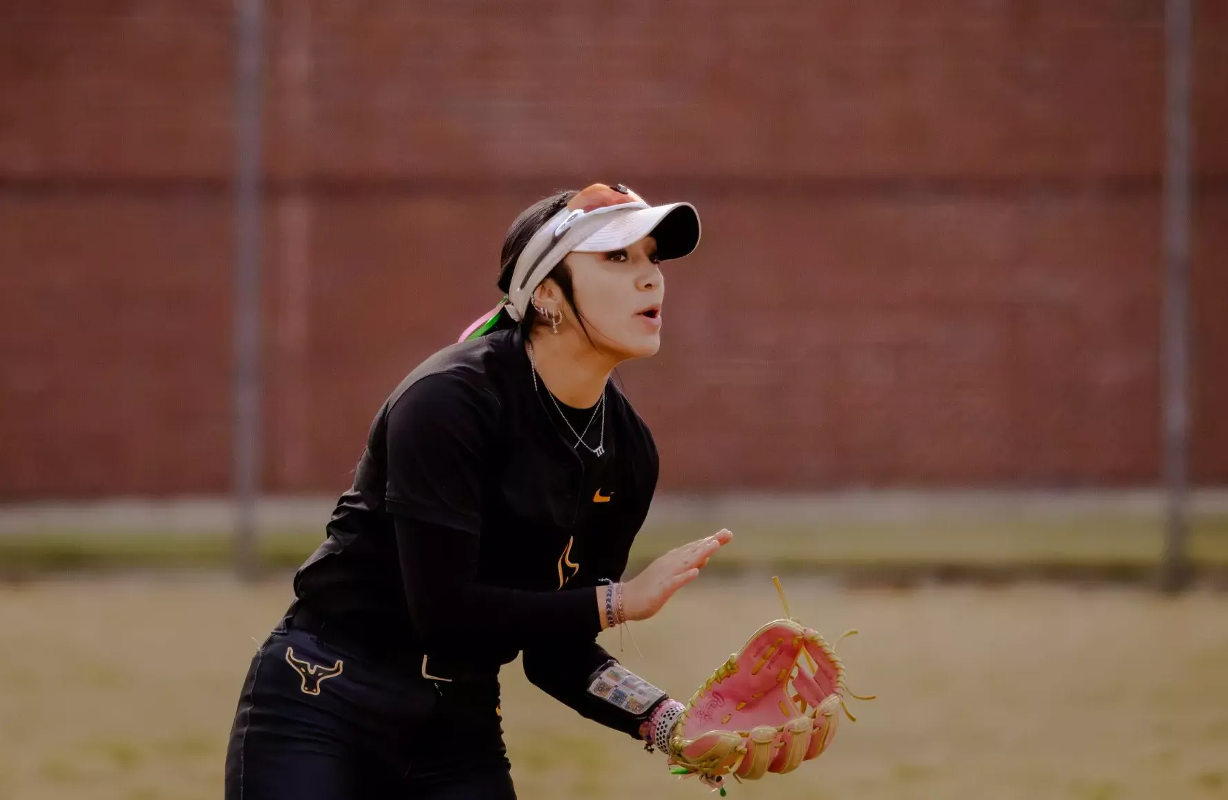 Abbygale Sheridan encourages her teammates