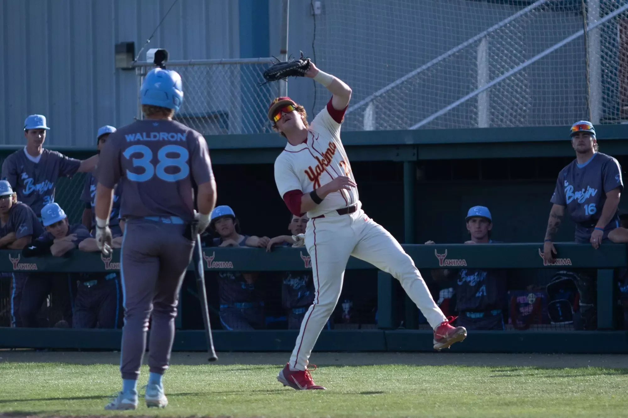 Will Weber catches a pop fly